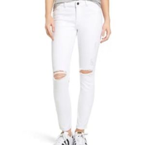 DL1961 distressed white jeans